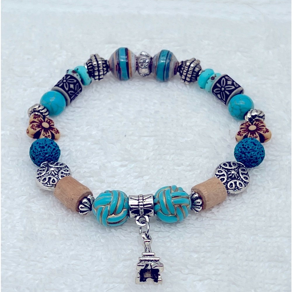 Turquoise Paris charm Bracelet